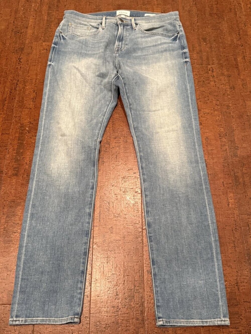 Frame Men’s 34X34 L’homme Slim Jeans Blue Light Wash Stretch Denim